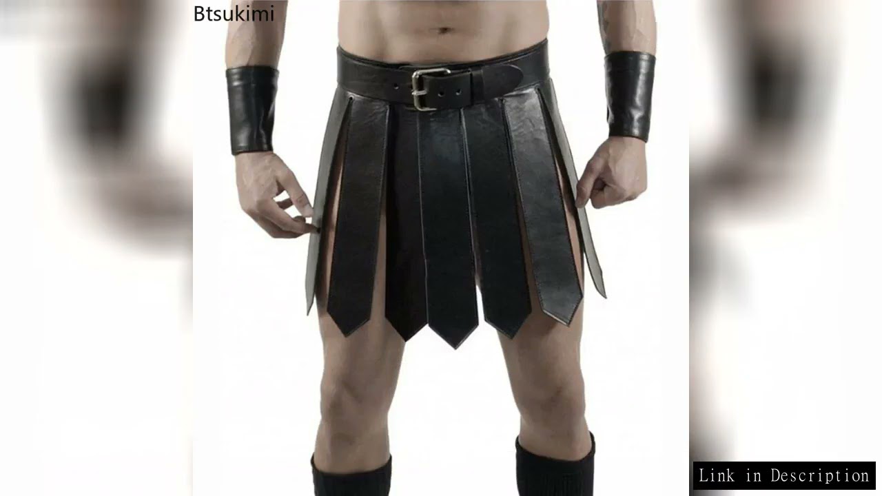 2025 Halloween Medieval Renaissance Roman PU Skirt Adult Men Warrior Gladiator Cosplay Costumes Knig