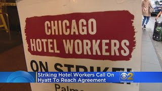 Workers Remain On Strike At 10 Downtown Hotels