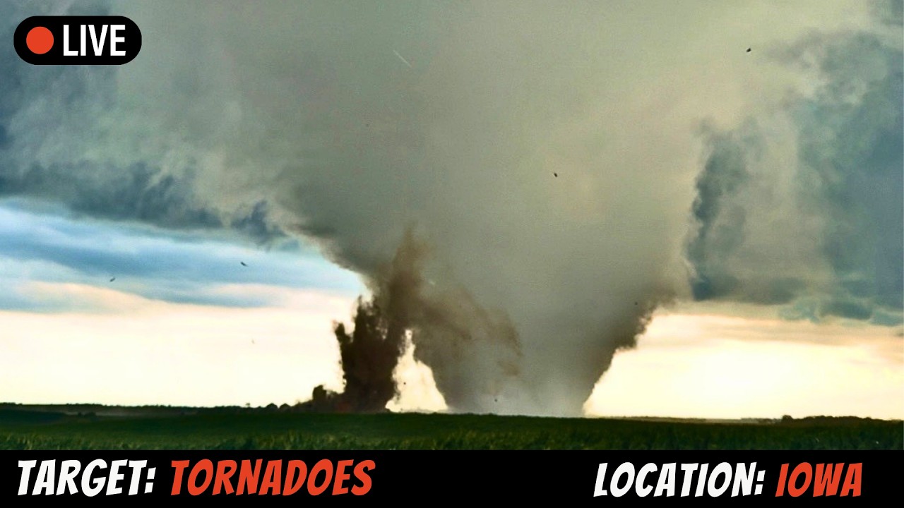 🔴LIVE IOWA TORNADO THREAT - LIVE STORM CHASER