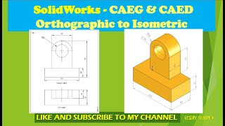 #CAEG #CAED Fig-1 #Orthographic to #Isometric Solidworks by Hebry sunny k