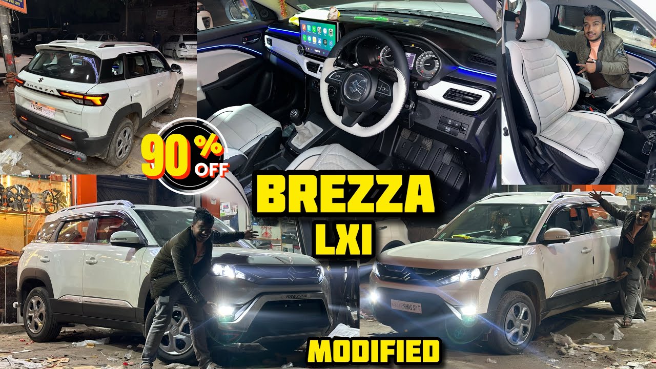 Brezza lxi modification with price✅base to top brezza modification in Karol Bagh- Brezza lxi to zxi+