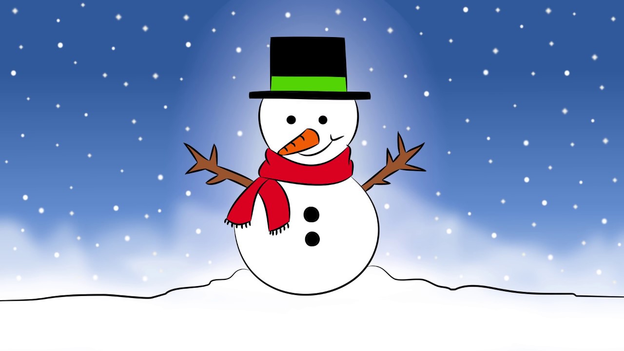 Cómo dibujar una Muñeco de Nieve — Dibujos de Navidad