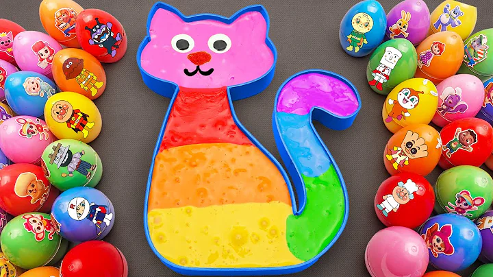 Watch the video about Satisfying ASMR | Making Rainbow Cute Cat Bathtub by Mixing SLIME in Rainbow Eggs CLAY Coloring