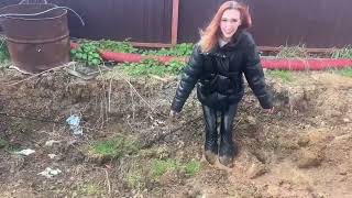 Stuck In Mud, Knee Deep Mud, Muddy Boots, High Heels In Mud, Girl Sinking In Mud, Abuse High Heels