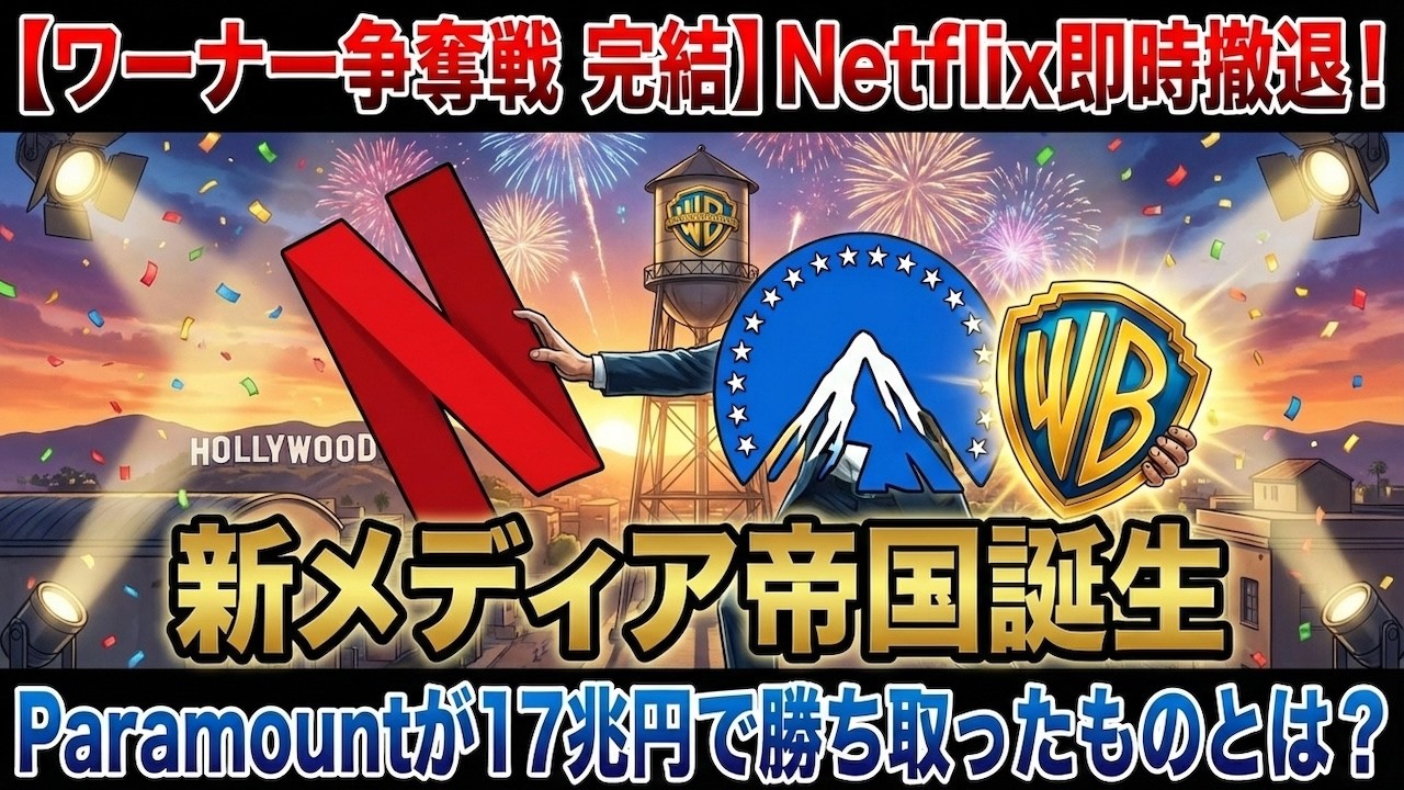 【ワーナー争奪戦 完結】Netflix即時撤退！Paramountが17兆円で勝ち取ったものとは？