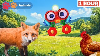 Baby Animals & Big Creatures! | Interactive Learning Video | Robi the Robot