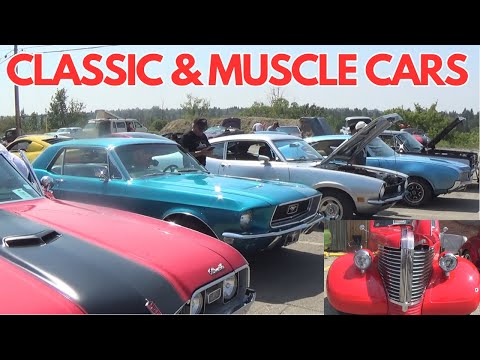Classic Car Show Full of Muscle and Custom Classic Cars