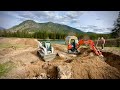 Elvie Digs Basement For Meadowlark Log Home On Clark Fork River, Montana