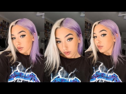 Half Purple Half Platinum Blonde Hair Diy Using Purple Shampoo Youtube