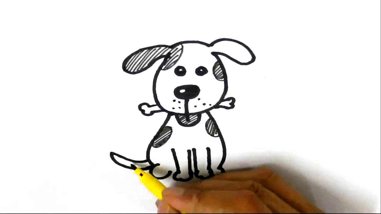 How to draw  Cute  Dog  Step by step for children kids 