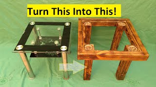 Homemade DIY, Wood and Glass Table!