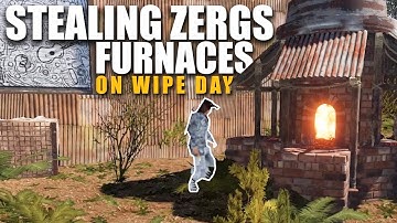 STEALING FROM ZERGS and RAIDING A CLAN on WIPE DAY | Rust Solo Survival (1 of 5)