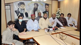 Mazarat Ki Bandish k Khilaf Pakistan Sunni Tehreek Markazi Rabta Comeeti Ki Press Conference