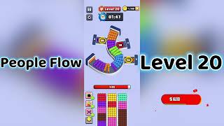 People Flow Level 20 Walkthrough 🚶‍♂️🧩 | Crowd Puzzle Game Guide | Go Answer