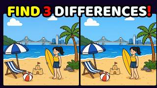 Spot 3 Differences Challenge 🧠 | Only 1% Can Find All 3! 👀| Brain Workout