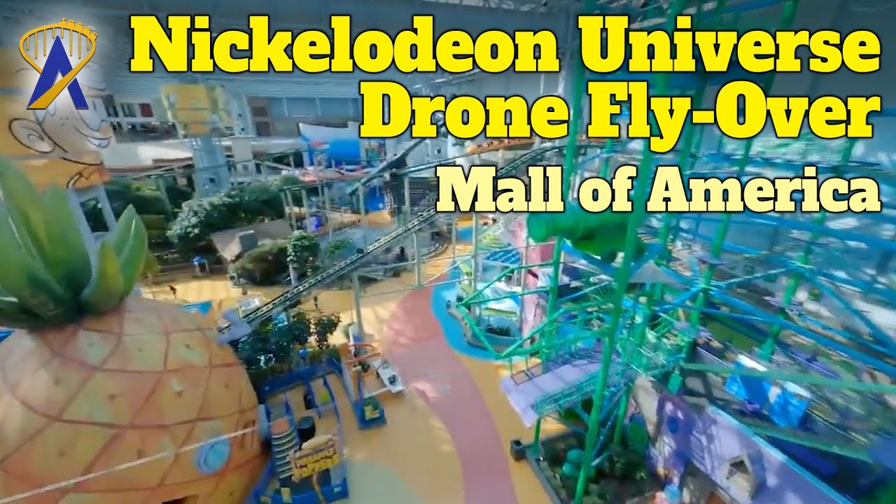 Incredible Drone Fly-Over Of Nickelodeon Theme Park At Mall of America