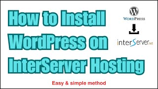 how to install wordpress on interserver hosting