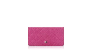 Chanel Matte Caviar Yen Wallet Hot Pink