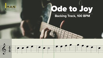 Ode to Joy backing track with notes on screen
