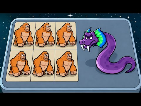 Gorilla Army Vs Snake King Boss Battle | Dino Catch Merge Time Gameplay, Merge Monster Evolution 
