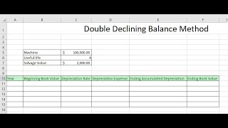 Accounting: Double Declining Depreciation Method ( Balance Method ) with Salvage Value, Book Value