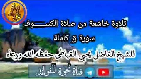 سورة ق كاملة للشيخ الفاضل يحيى القباطي حفظه الله ورعاه