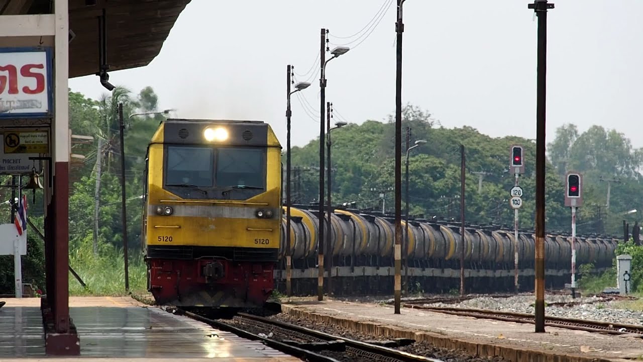 รวมคลิปรถไฟไทยด่วนดำและโดยสาร สถานีรถไฟพิจิตร