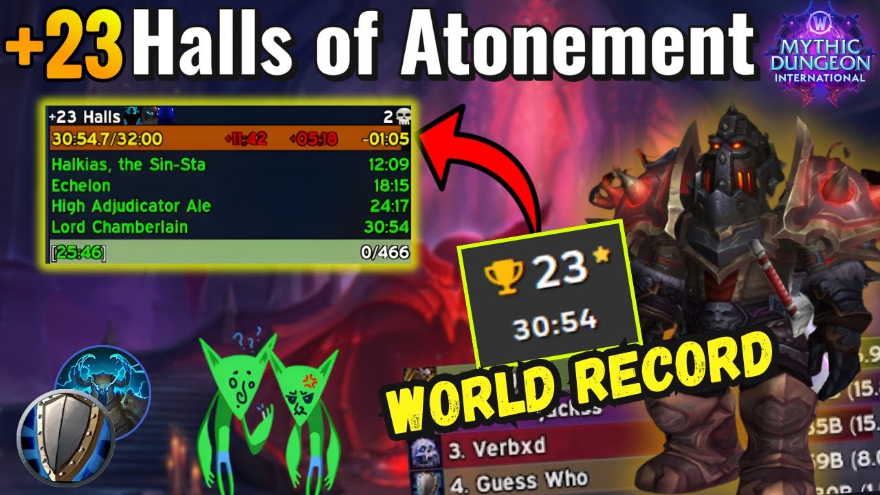 MDI World Record +23 Halls of Atonement! | Protection Warrior PoV