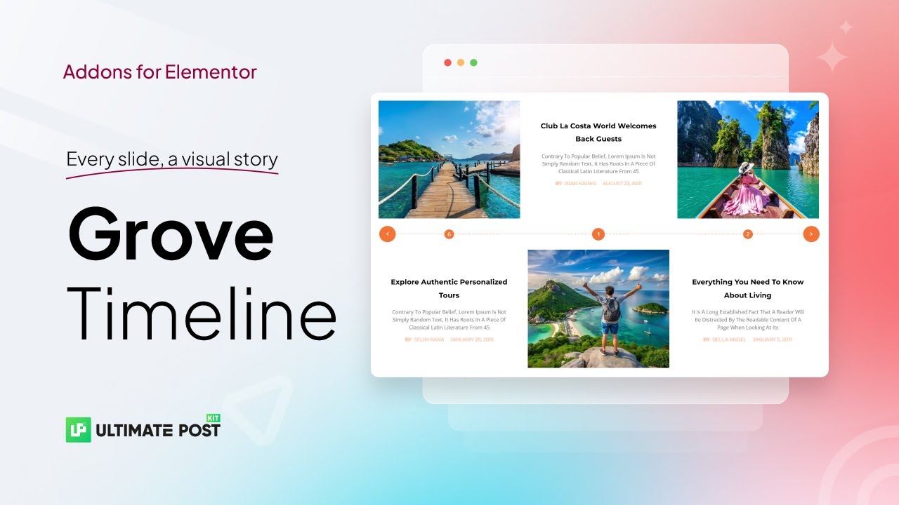How to Use Grove Timeline Widget by Ultimate Post Kit in Elementor ...