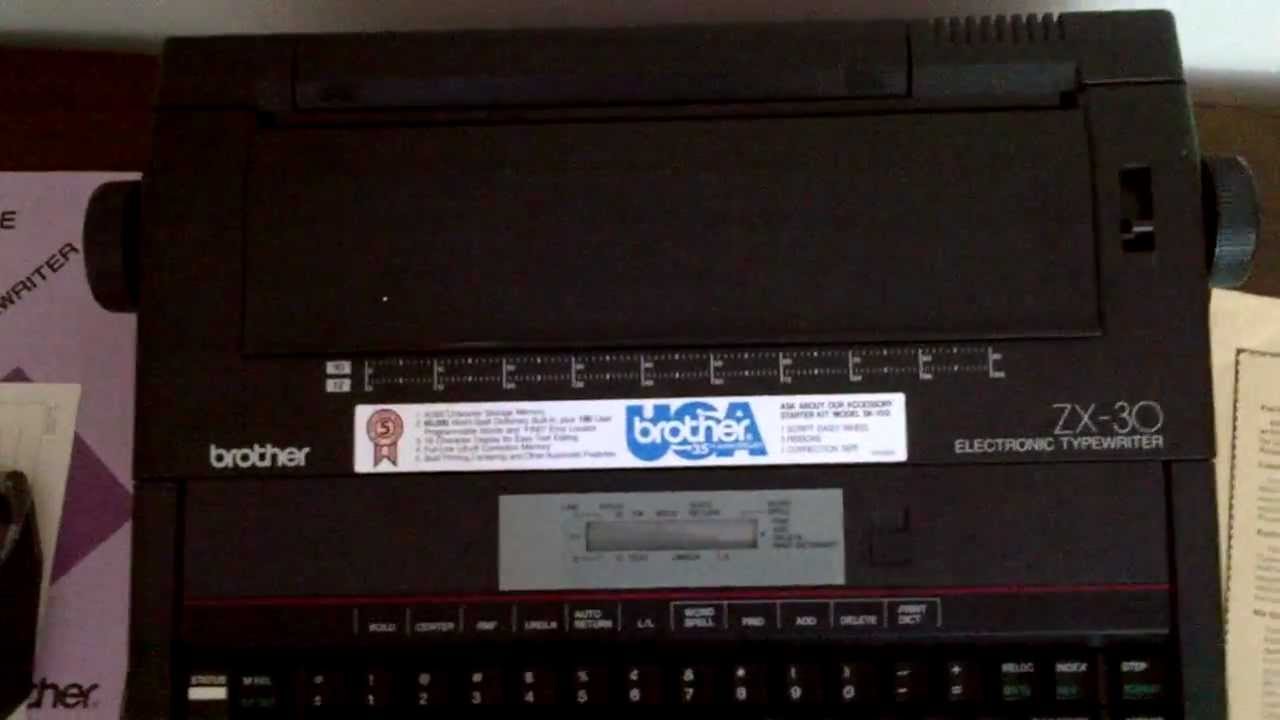 FOR SALE - Brother ZX-30 memory Electronic typewriter - YouTube