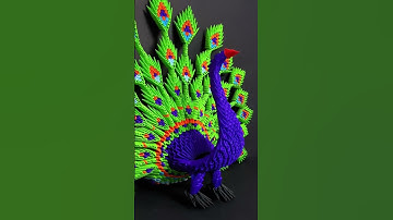 3D Origami Peacock 🦚 | Stunning Handmade Art 🦚 3D origami #youtubeshorts #adorablecrafts #diy