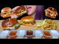 ASMR WENDY&#39;S MUKBANG (NO TALKING) PRETZEL BACON PUB CHEESEBURGER &amp; SPICY ASIAGO CHICKEN CLUB