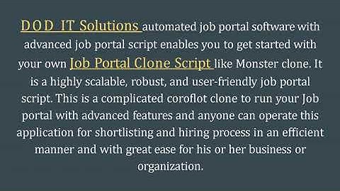 Readymade Best Job Portal Script -  DOD IT SOLUTIONS