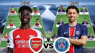 ARSENAL VS PSG | Head to head Potential starting lineup | CHAMPIONS LEAGUE 2024/2025 matchweek 2