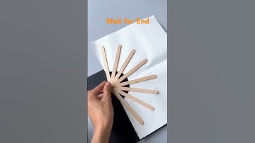 How to make a fan with color paper and ice cream  sticks?#youtubeshorts​ #viral​ #baigchineseart​