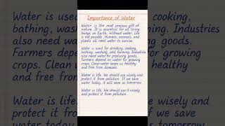 Importance of Water Essay | Short Paragraph | Notebook Style Handwriting