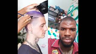 buzz cut purple star hair design.. #youtuber #buzzcut #purple #star #hairstyledesign