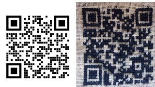 How to make a cross stitch design QR code #crossstitch #qrcode #embroidery