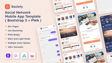 Soziety - Social Network Mobile App Template ( Bootstrap 5 + PWA ) #bootstrap  #template