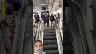 First Time Using Escalator 😂 Unexpected Reaction #shorts #ytshorts