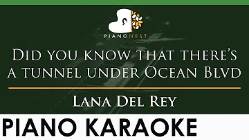 Lana Del Rey - Did you know that there's a tunnel under Ocean Blvd - LOWER Key (Piano Karaoke)