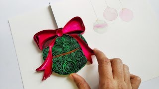 Christmas baubles using On-edge Quilling Technique - Make a Christmas ornament from pattern