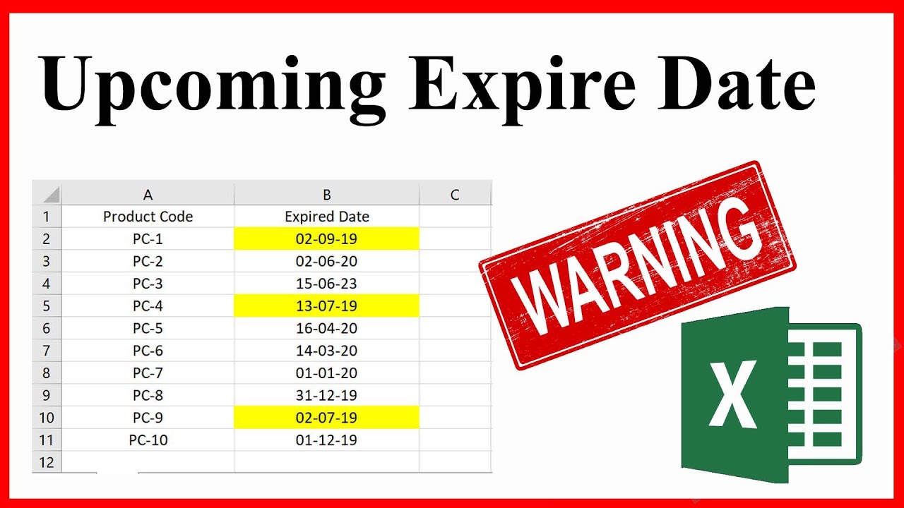 How To Identify Or Highlight Upcoming Expiration Dates In Excel 