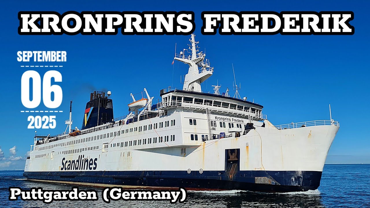 KRONPRINS FREDERIK - the old Scandlines freight ferry arrives in Puttgarden (Germany)