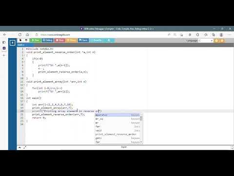 Print Elements of Array in Reverse Order using Recursion