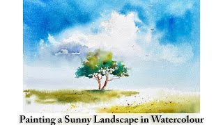 Painting Sunny Weather in Watercolour | A Peaceful Summer Landscape | Loose Expressive Style