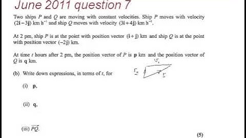 FMSP Revision: Edexcel M1 June 2011 qn 7 - Vectors