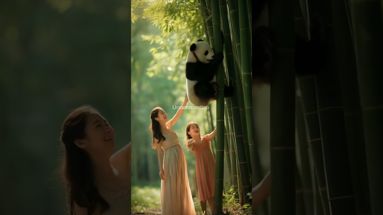 Playful Moments in China’s Bamboo Forest!🐻🤰👶