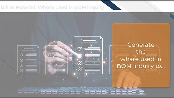 Acumatica Cloud ERP Tips 160: Bill of Materials: Where Used in BOM Inquiry