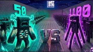 50 WARDENS VS 1100 ENDERMEN! - Minecraft Mob Battle screenshot 2